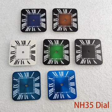 NH35 dial NH35 square dial Rome dial case folding buckle square case suitable for NH35 NH36 movement watch accessor