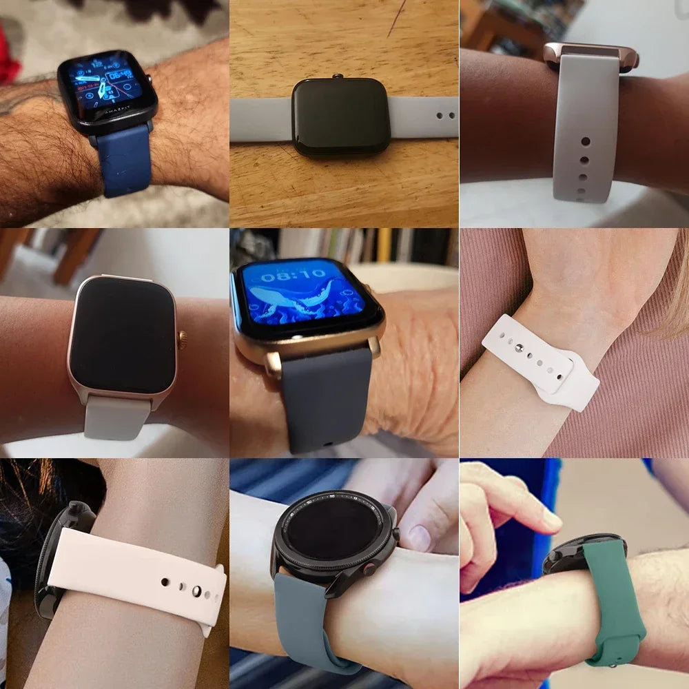 22mm Silicone band For Amazfit GTS 4/3/2/2e/GTS2 Mini/GTR 42mm/47mm/GTR 3/3 Pro/2/2e Sport 20mm Watch Bracelet Amazfit bip strap