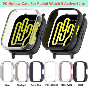 PC Hollow Cover Case For Redmi Watch 5 Active 5 Lite Protector Shell Bumper Protective Cover For Redmi Watch5 Lite Accessores