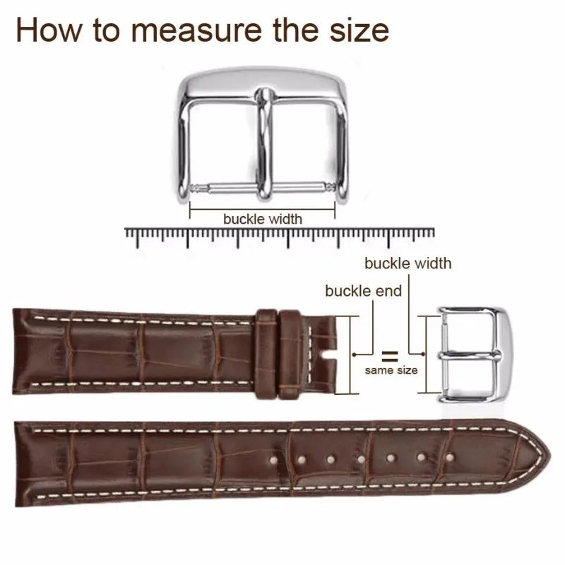 10 12 14 16 18 20 22mm Stainless Steel Watch Buckle for Leather Watch Band Watch Clasp Replacement for Universal Watch Accessor